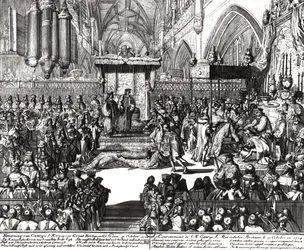 Die Krönung von König George I in der Westminster Abbey, 31. Oktober 1714